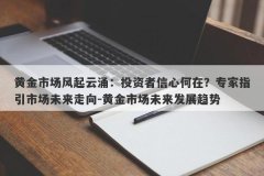 黄金市场风起云涌：投资者信心何在？专家指引市场未来走向-黄金市场未来发展趋势