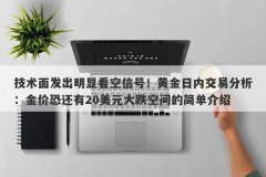 技术面发出明显看空信号！黄金日内交易分析：金价恐还有20美元大跌空间的简单介绍